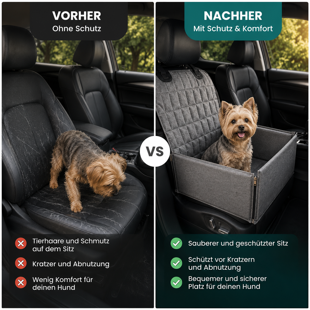 Hunde-Autositzschutz – Saubere Sitze & stressfreie Autofahrten