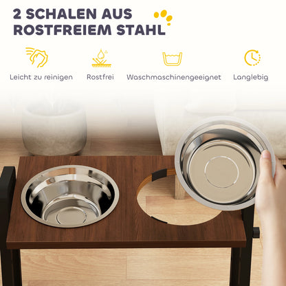 Hundenapf, höhenverstellbarer Edelstahl Futternapf mit Ständer