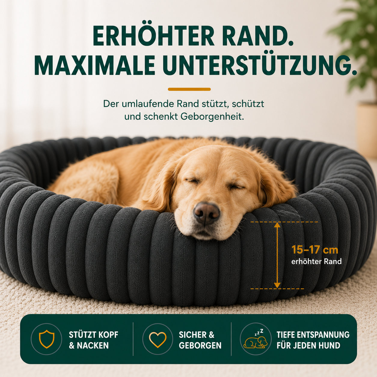 Orthopädisches Plüsch-Hundebett – Komfort & Unterstützung für erholsame Ruhe