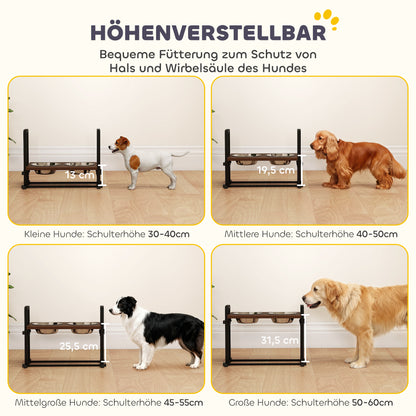 Hundenapf, höhenverstellbarer Edelstahl Futternapf mit Ständer